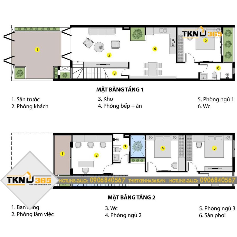 Bản vẽ thiết kế nhà phố diện tích 5x20 gần gũi với thiên nhiên