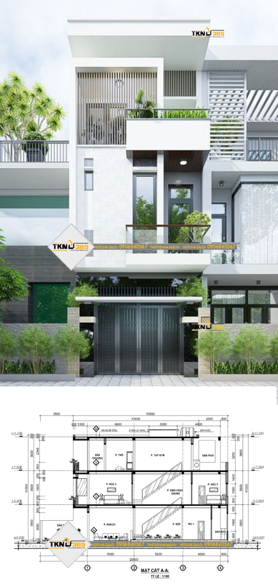 Nhà phố 5x20 có sân vườn