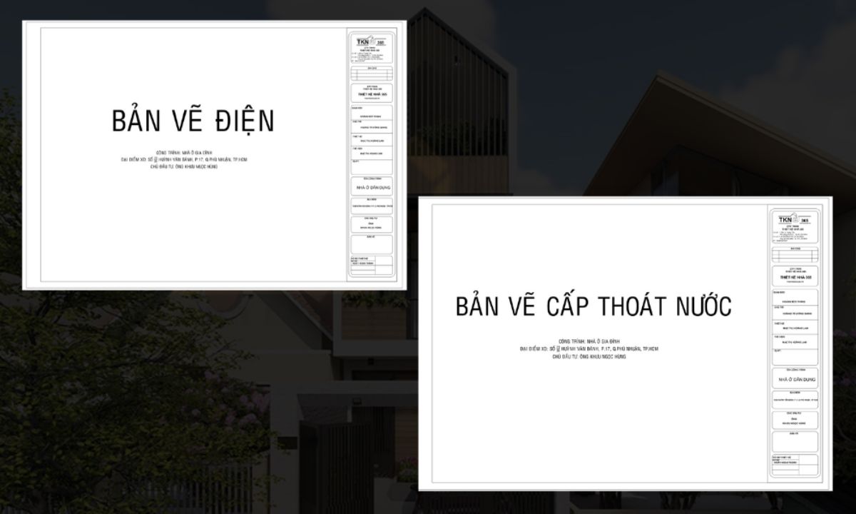 Bản vẽ điện và cấp thoát nước