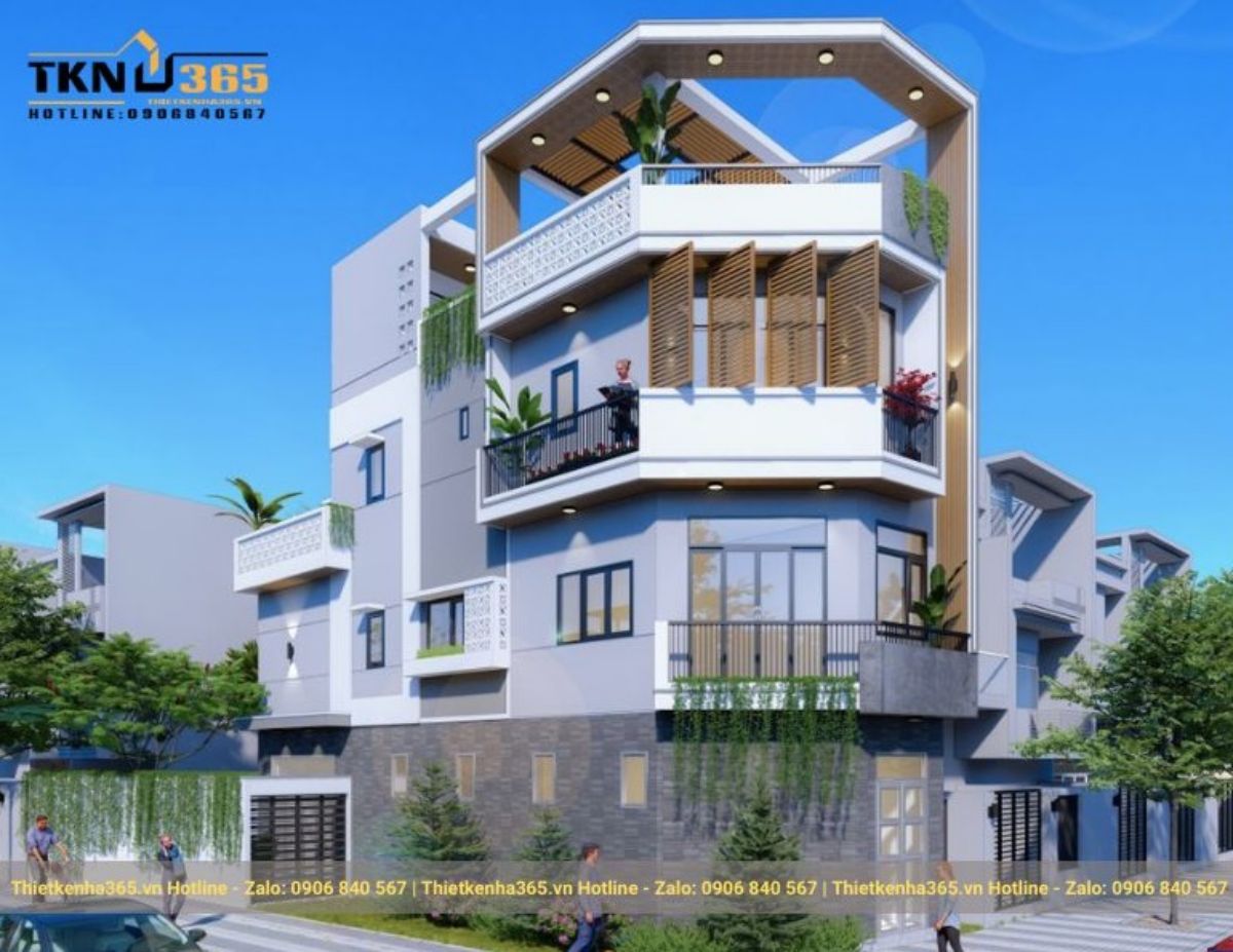 Mẫu thiết kế nhà 2 mặt tiền kinh doanh đẹp