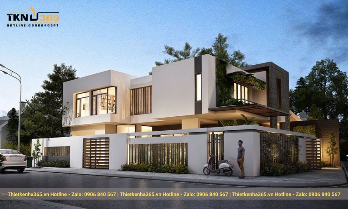 Mẫu thiết kế nhà 2 mặt tiền kinh doanh đẹp