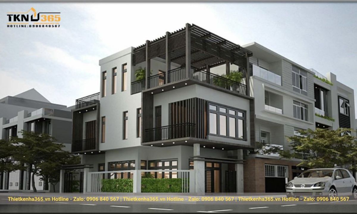 Mẫu thiết kế nhà 2 mặt tiền kinh doanh đẹp