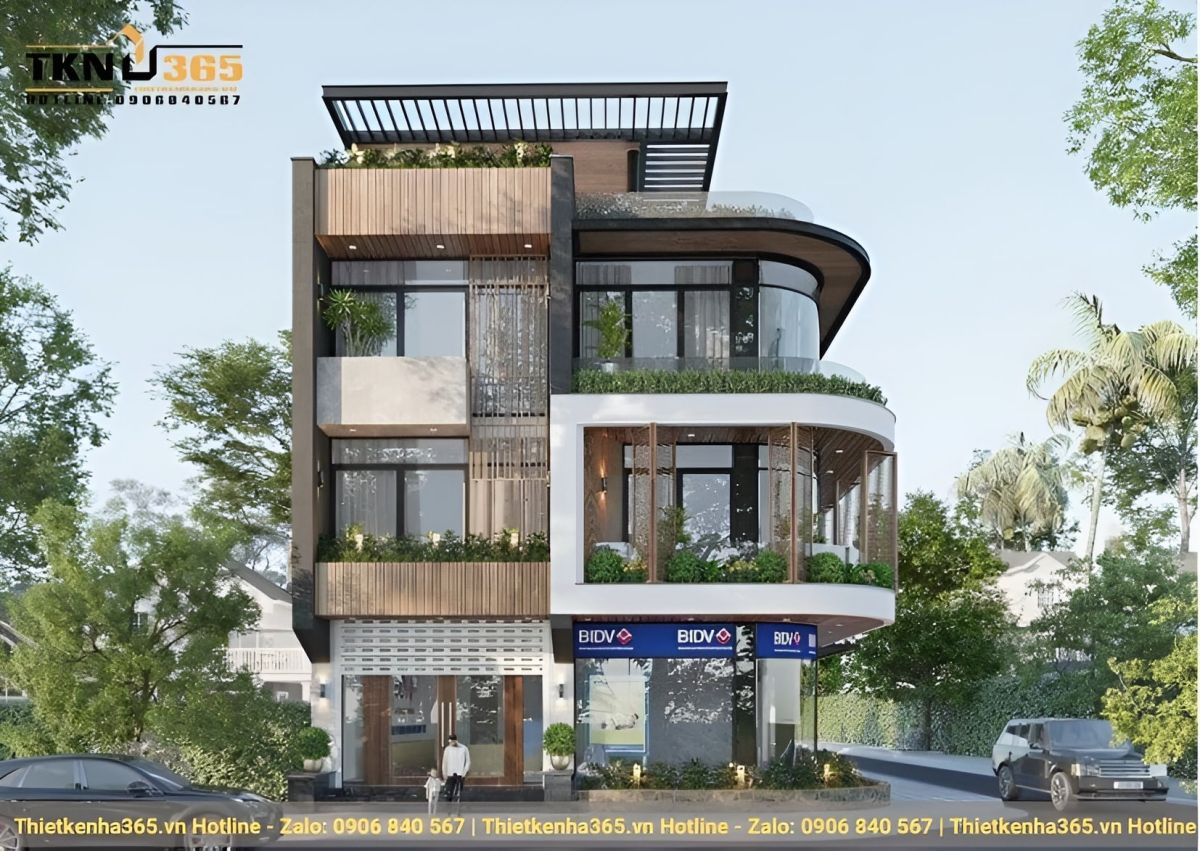 Mẫu thiết kế nhà 2 mặt tiền kinh doanh đẹp