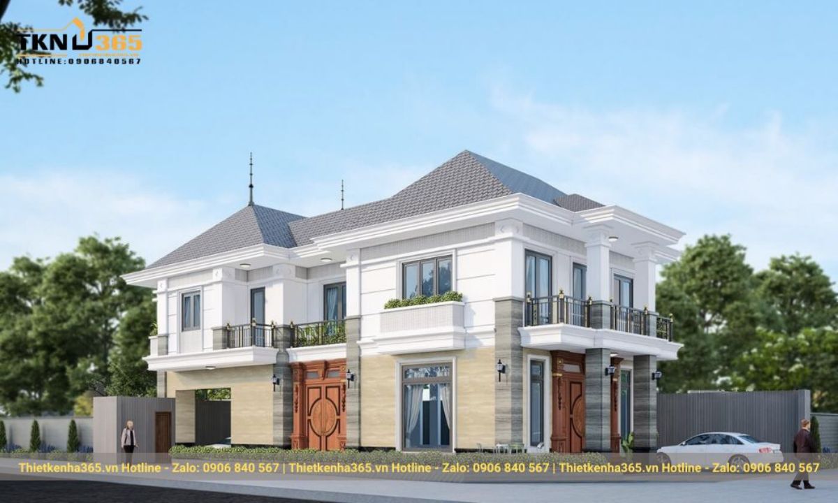 Mẫu thiết kế nhà 2 mặt tiền kinh doanh đẹp