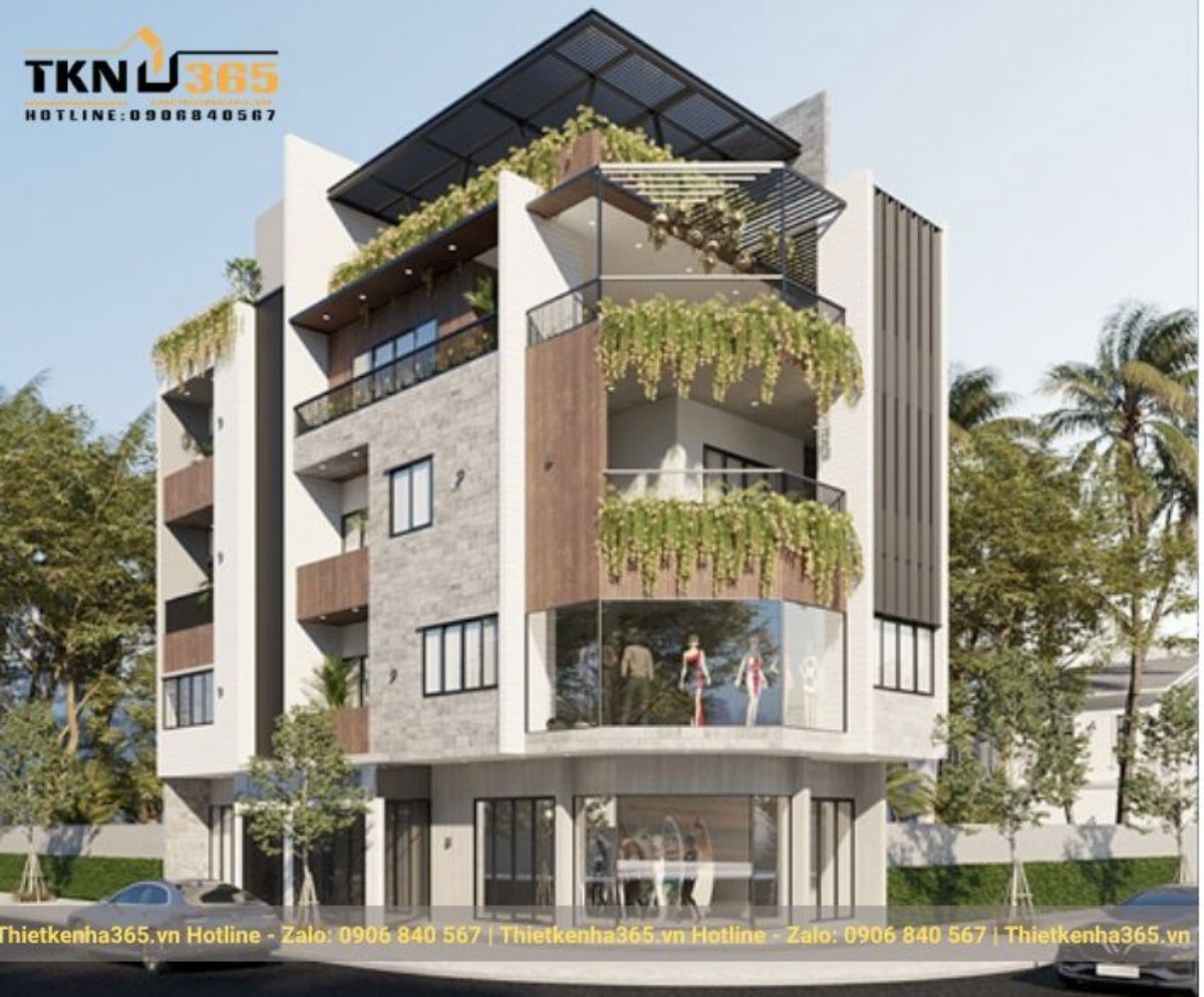 Mẫu thiết kế nhà 2 mặt tiền kinh doanh đẹp