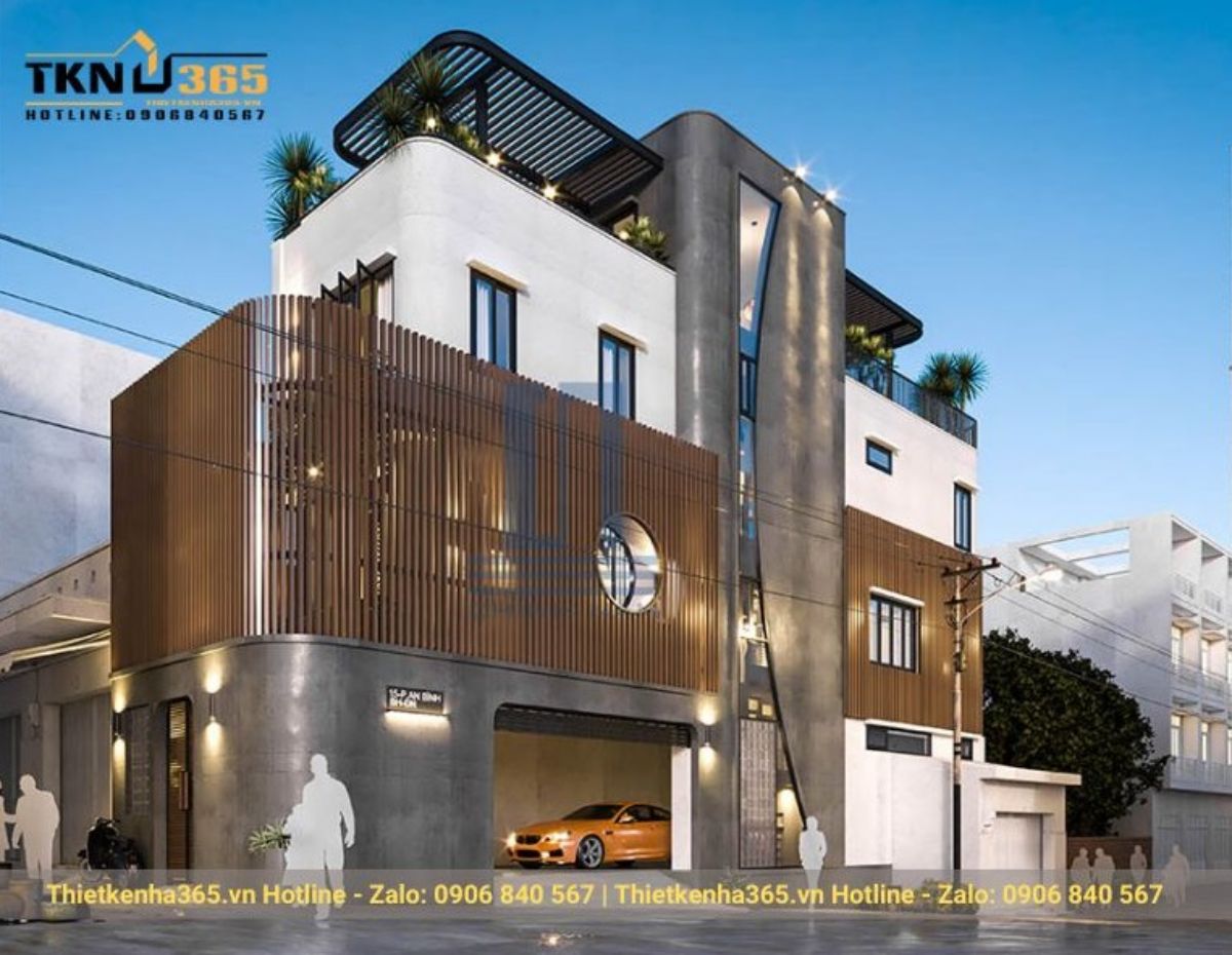 Mẫu thiết kế nhà 2 mặt tiền kinh doanh đẹp