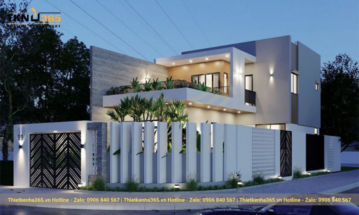 Mẫu thiết kế nhà 2 mặt tiền kinh doanh đẹp