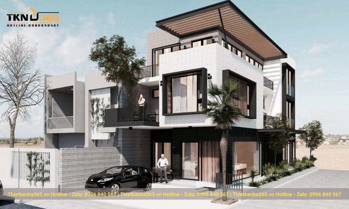 Mẫu thiết kế nhà 2 mặt tiền kinh doanh đẹp