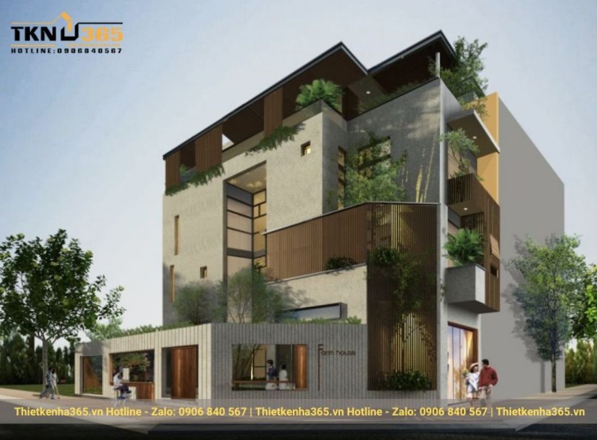 Mẫu thiết kế nhà 2 mặt tiền kinh doanh đẹp