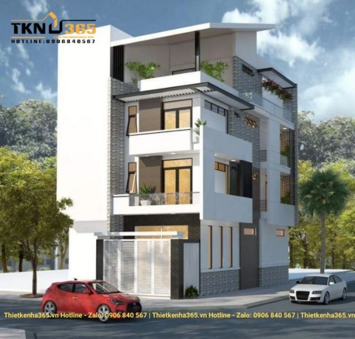 Mẫu thiết kế nhà 2 mặt tiền kinh doanh đẹp