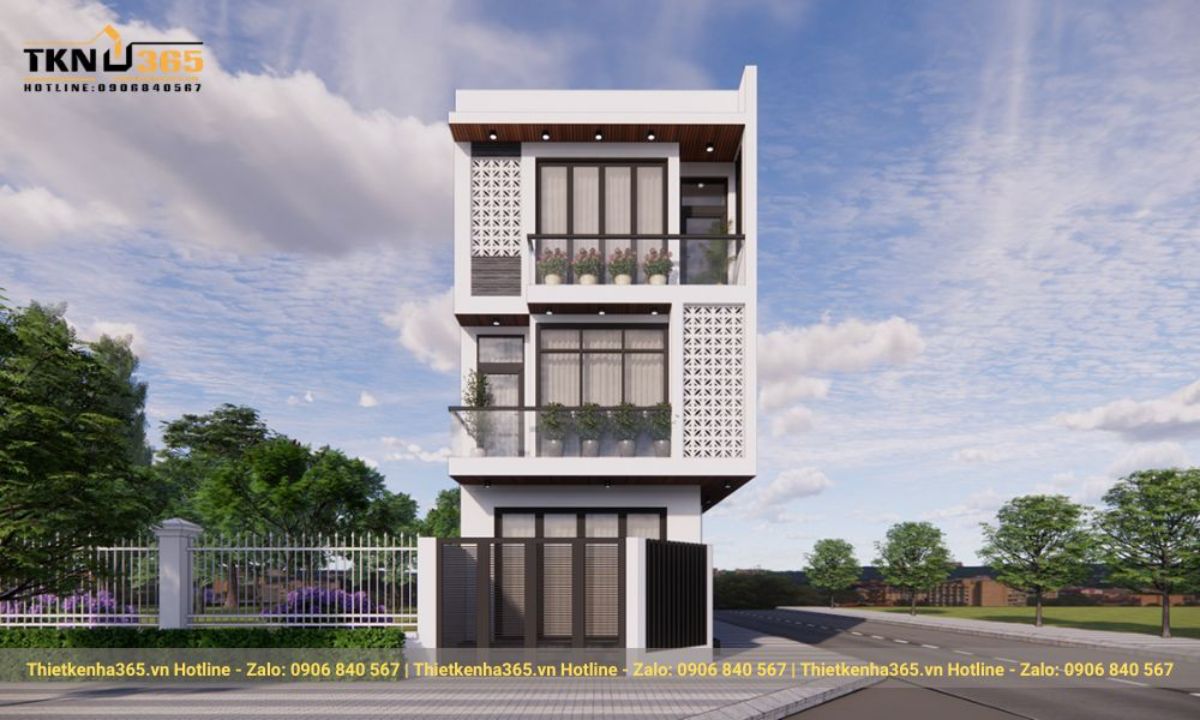 Mẫu thiết kế nhà 2 mặt tiền kinh doanh đẹp