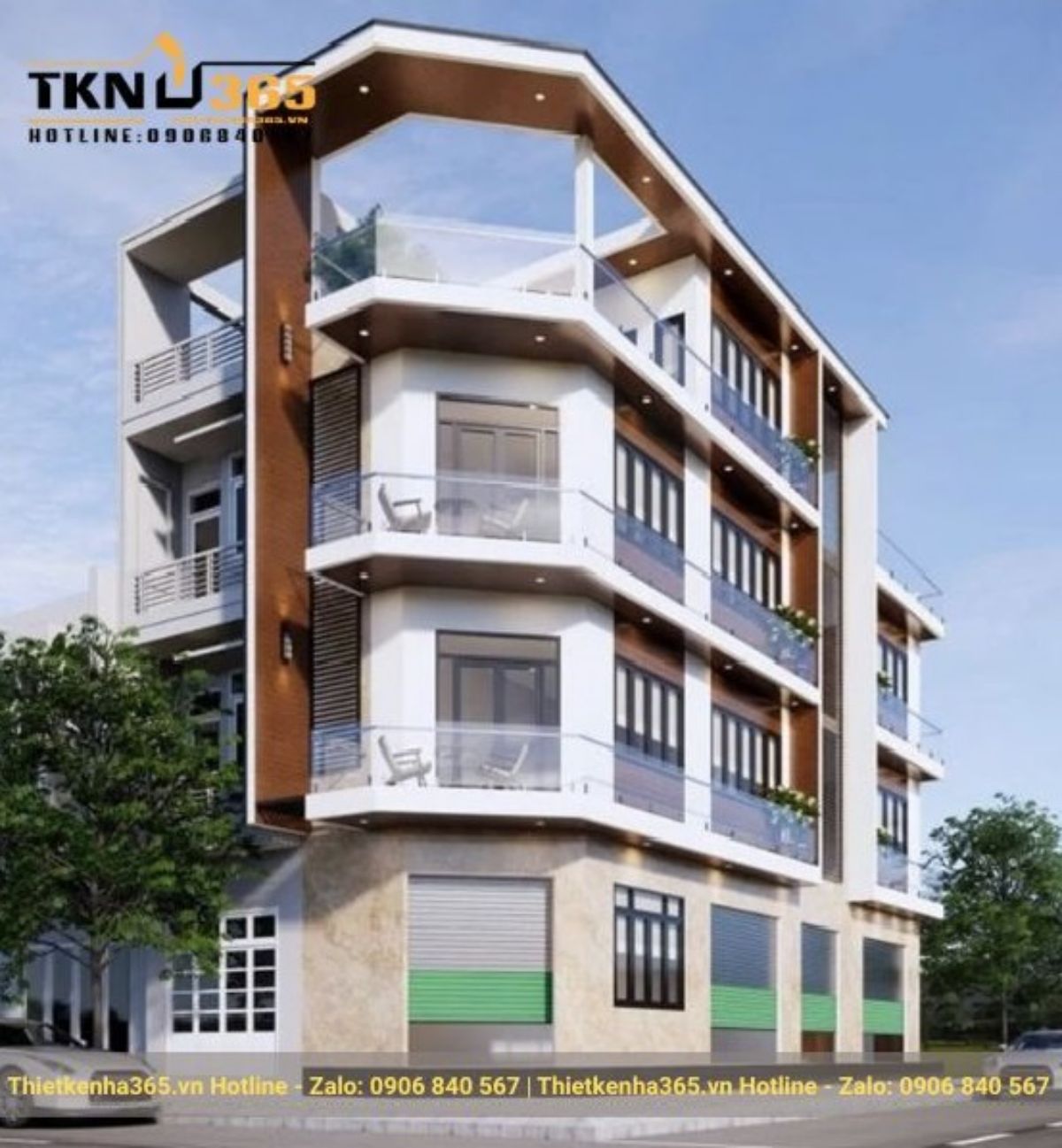 Mẫu thiết kế nhà 2 mặt tiền kinh doanh đẹp