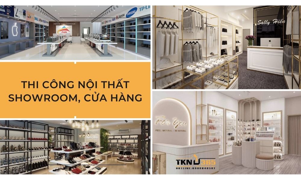 Thi công nội thất cho cửa hàng, showroom trưng bày