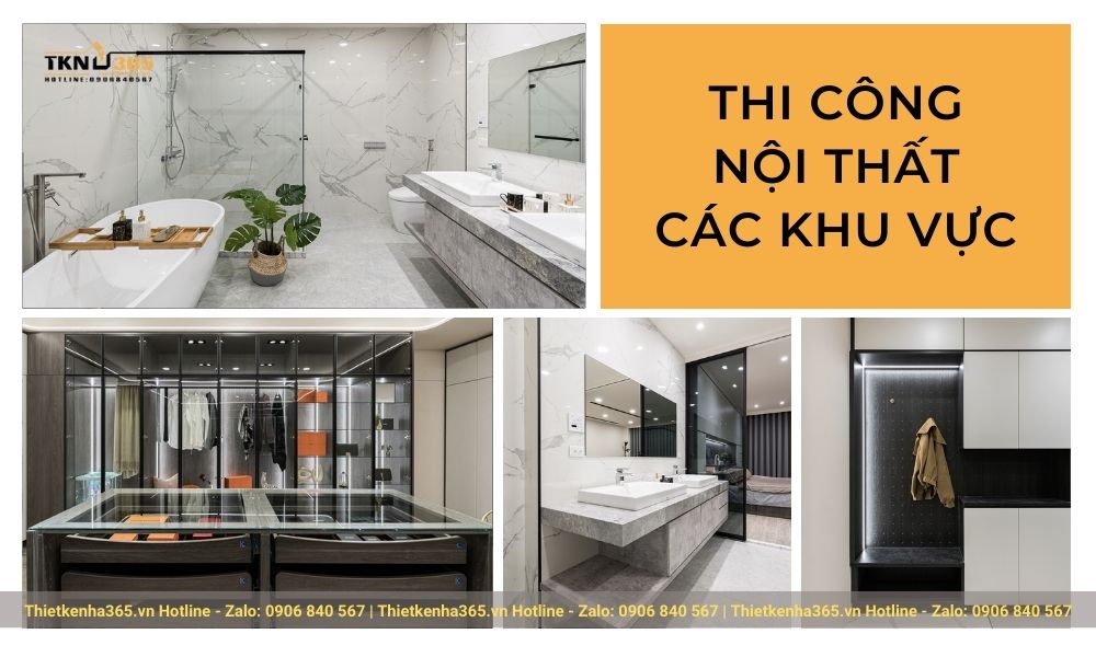 Thi công nội thất các khu vực phòng khác trong nhà
