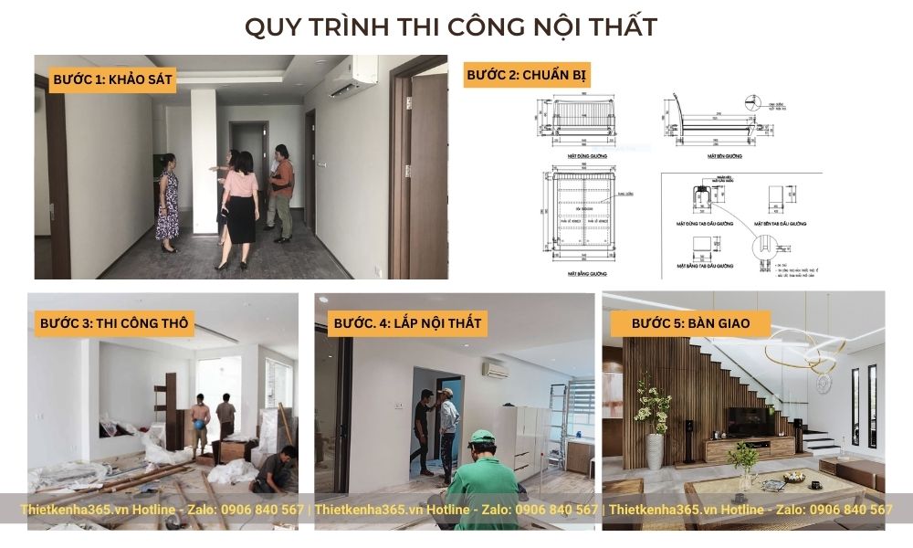 Quy trình thi công nội thất chuyên nghiệp tại Thiết Kế Nhà 365