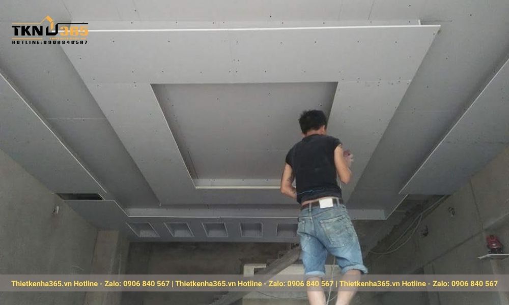 Thi công trần thạch cao