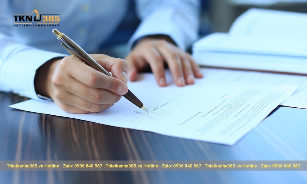 Chúng tôi làm việc với hợp đồng thi công nhà phố rõ ràng