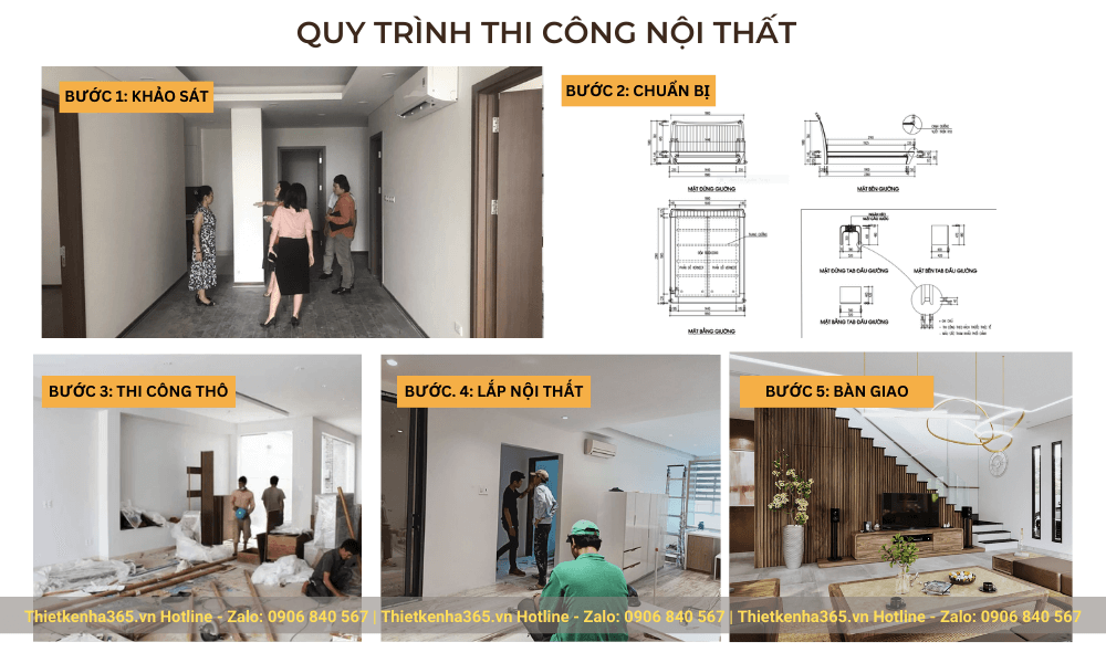 Quy trình thi công nội thất nhà phố nhanh gọn giúp tiết kiệm thời gian