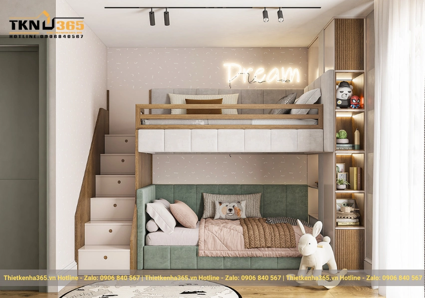 Thiết kế phòng ngủ nhà diện tích 5x15m