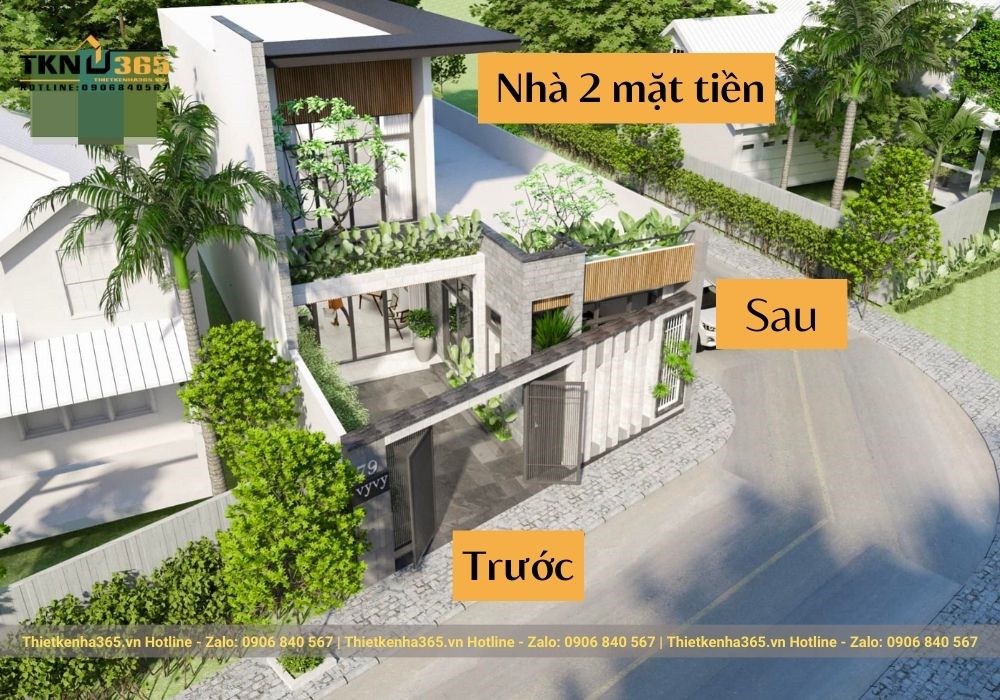 Định nghĩa kiểu nhà 2 mặt tiền trước và sau