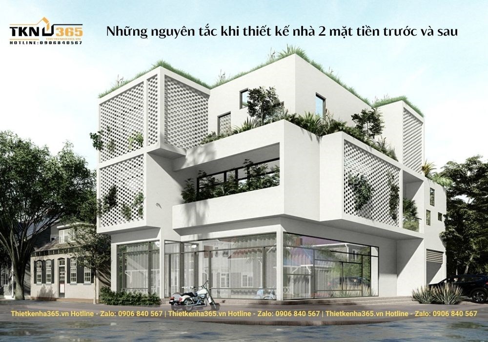 Thiết kế nhà 2 mặt tiền trước và sau