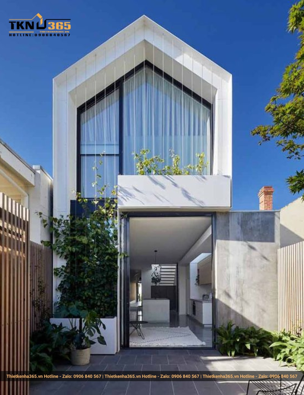 thiết kế nhà ống 60m2 mái lệch