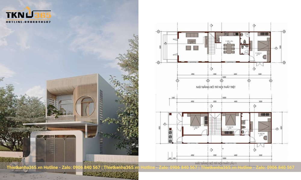 Nhà 2 tầng 60m2 hiện đại 