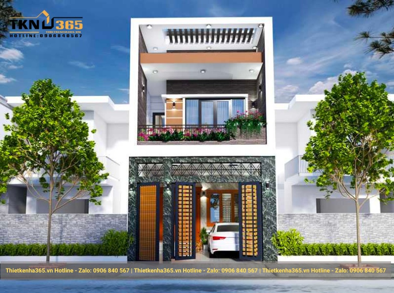 Mẫu nhà 2 tầng 60m2 