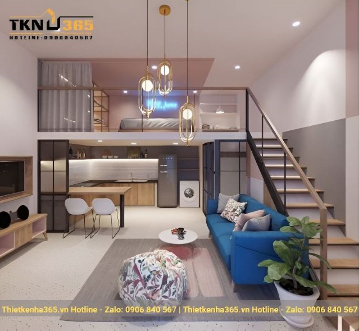 tối ưu không gian nội thất mẫu thiết kế nhà 2 tầng có gác lửng