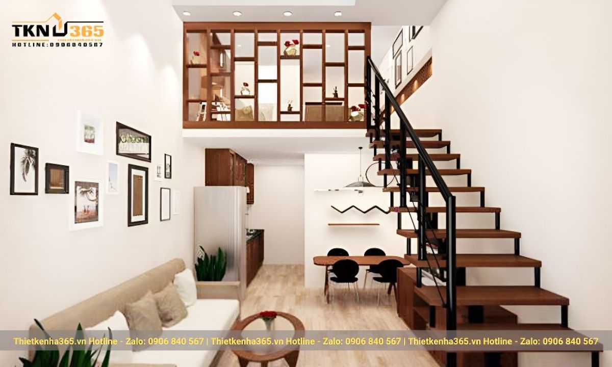 nội thất mẫu thiết kế nhà 2 tầng có gác lửng