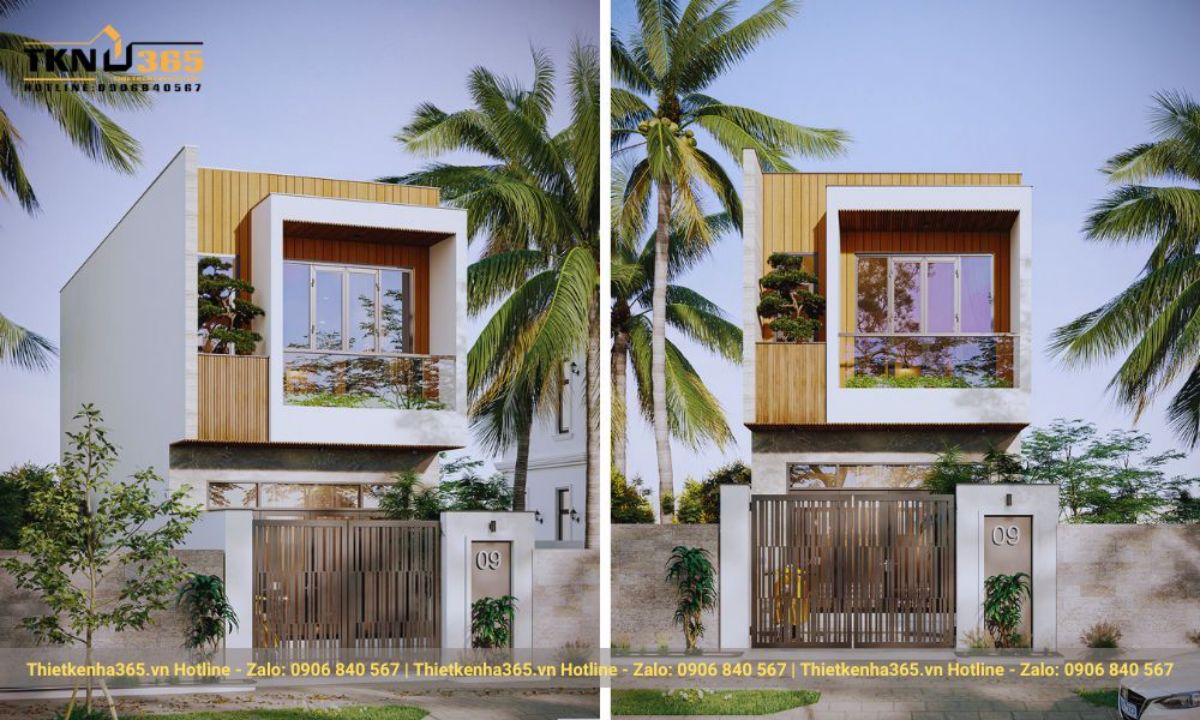 Kiểu nhà 2 tầng mái bằng 