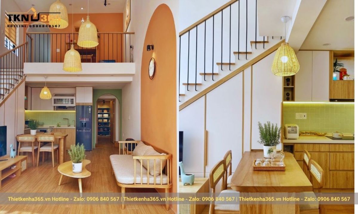 nội thất nhà cấp 4 có gác lửng