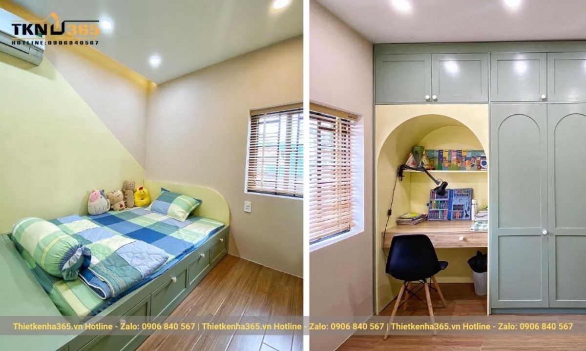 nội thất nhà cấp 4 có gác lửng