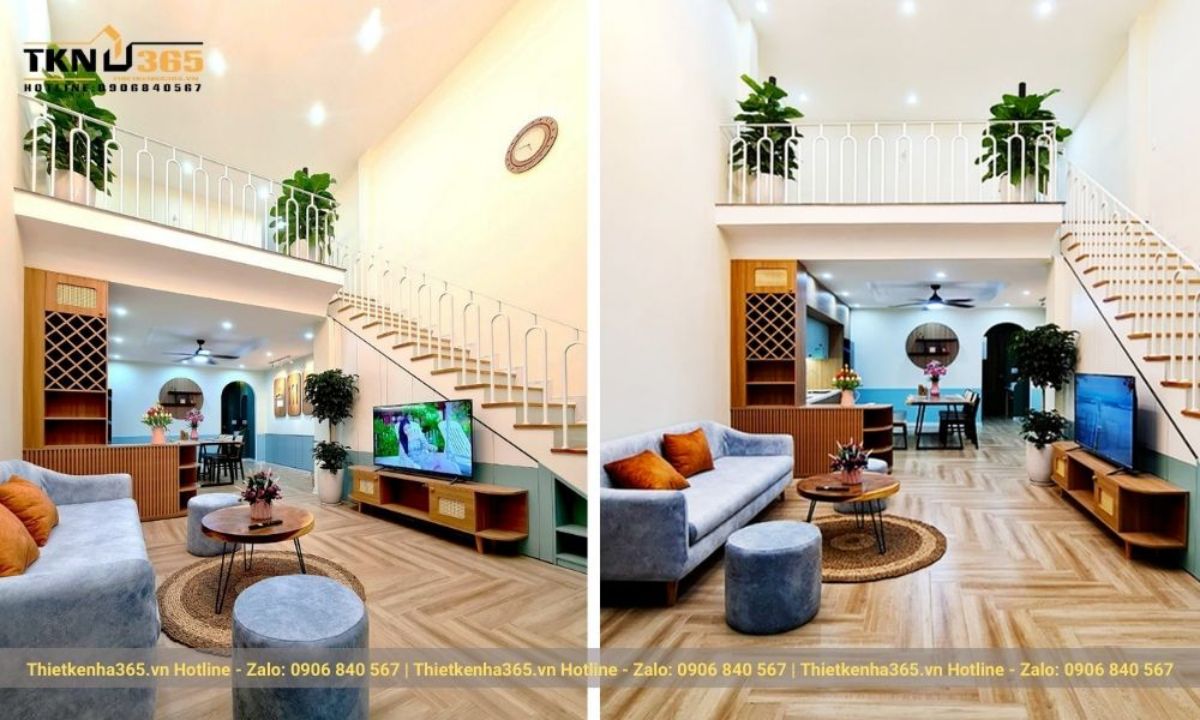 nội thất nhà cấp 4 có gác lửng