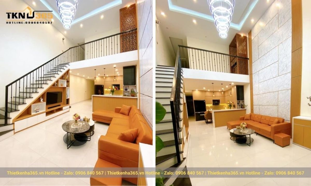 nội thất nhà cấp 4 có gác lửng