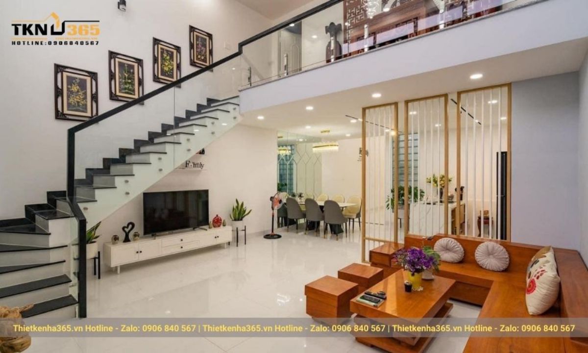 nội thất nhà cấp 4 có gác lửng