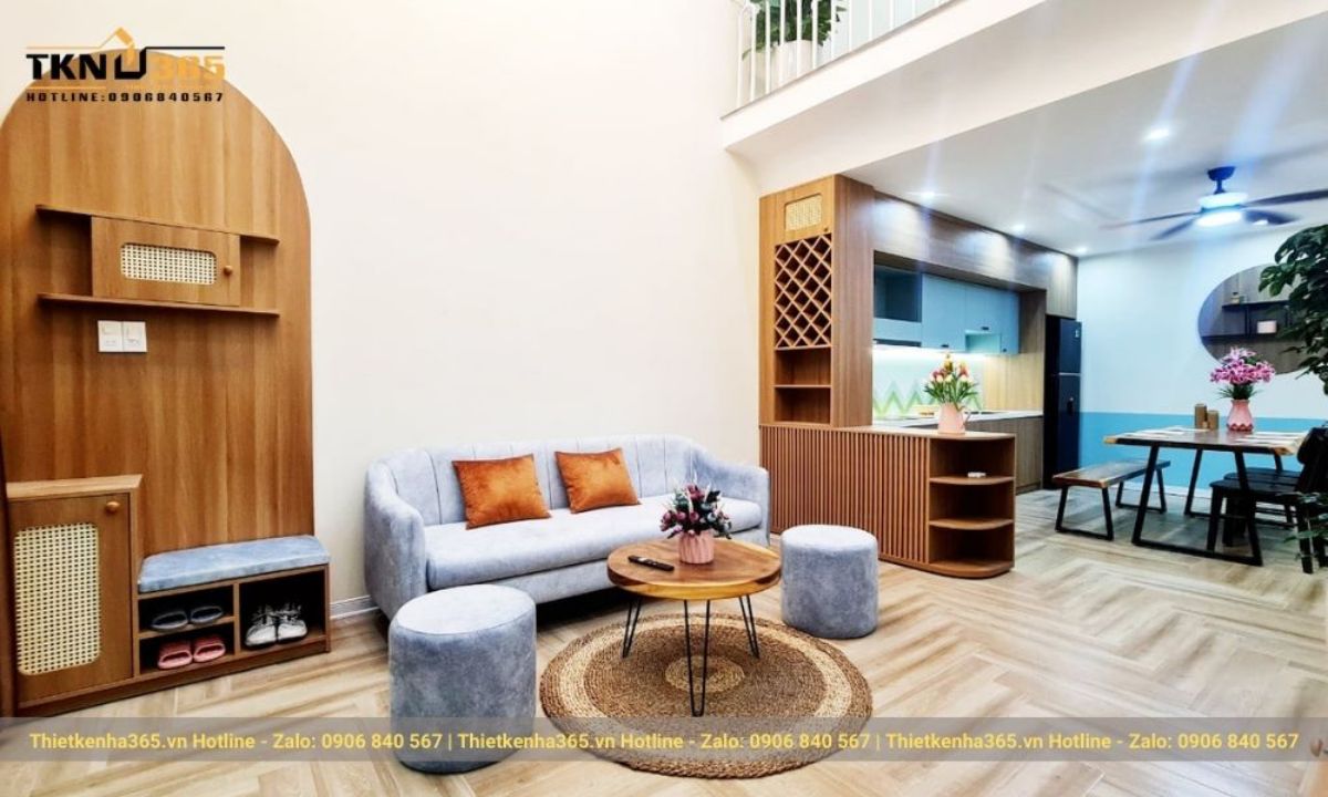 nội thất nhà cấp 4 có gác lửng