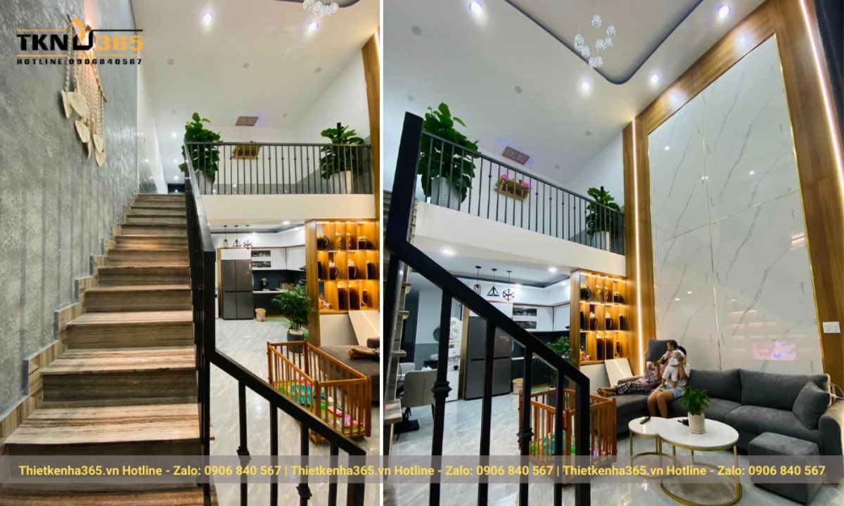 nội thất nhà cấp 4 có gác lửng