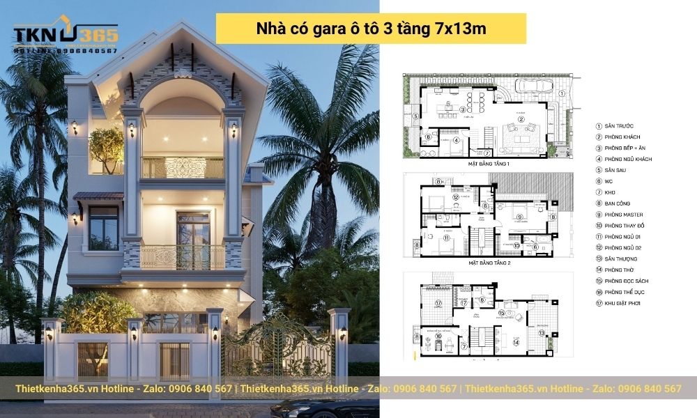 thiet ke nha co gara o to 16