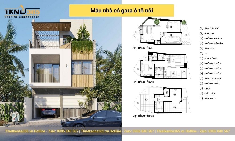 thiet ke nha co gara o to 21