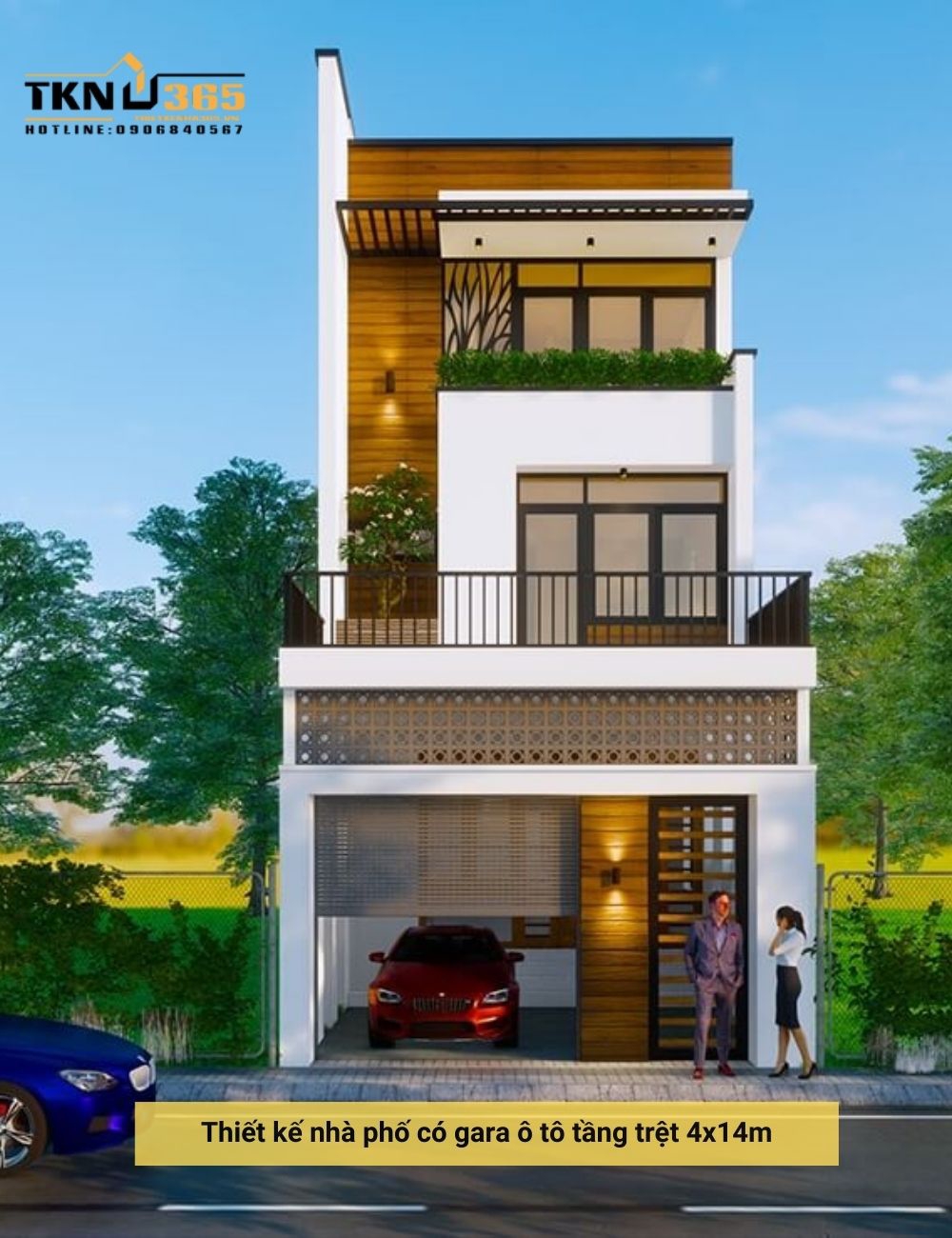 thiet ke nha co gara o to 22
