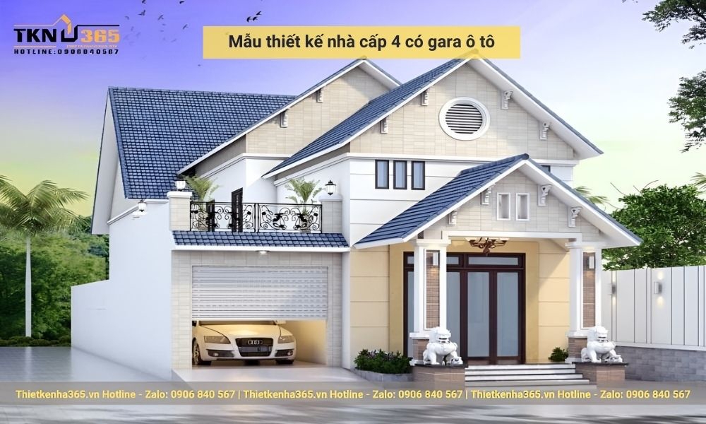 thiet ke nha co gara o to 24