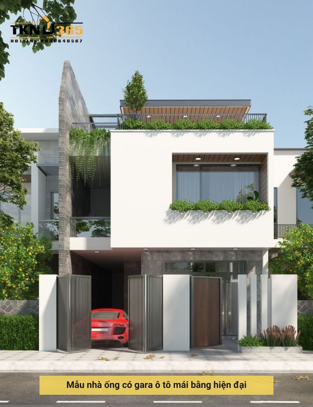 thiet ke nha co gara o to 25