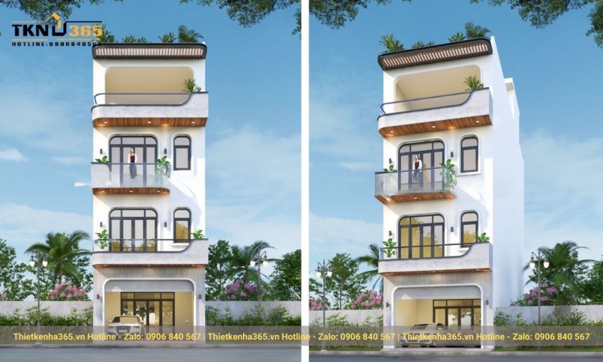 mẫu thiết kế nhà phố rộng 6m 4 tầng