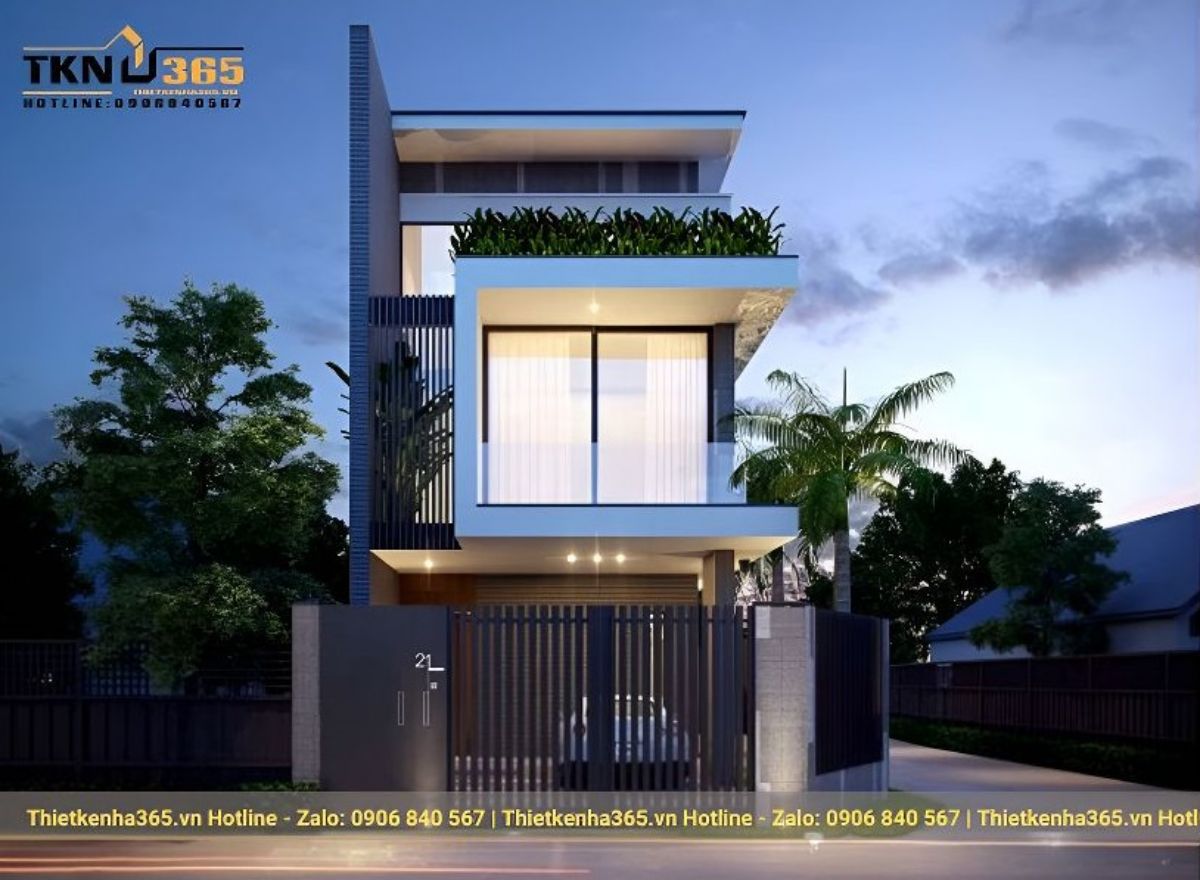 Thiết kế nhà phố lô góc 6m 2 mặt tiền có gara ô tô