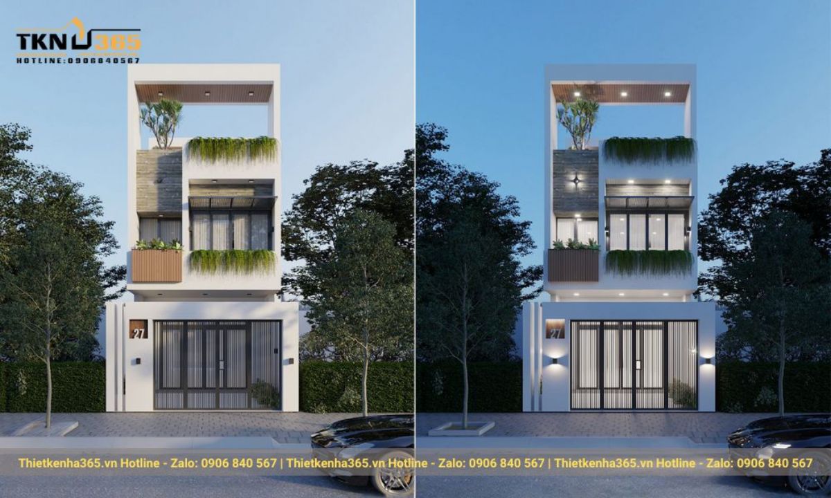 mẫu thiết kế nhà phố rộng 6m