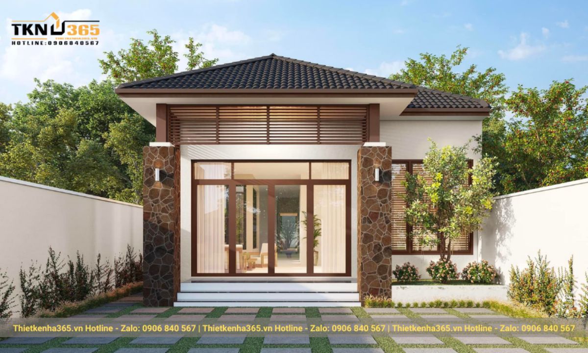 mẫu thiết kế nhà phố rộng 6m mái nhật hiện đại