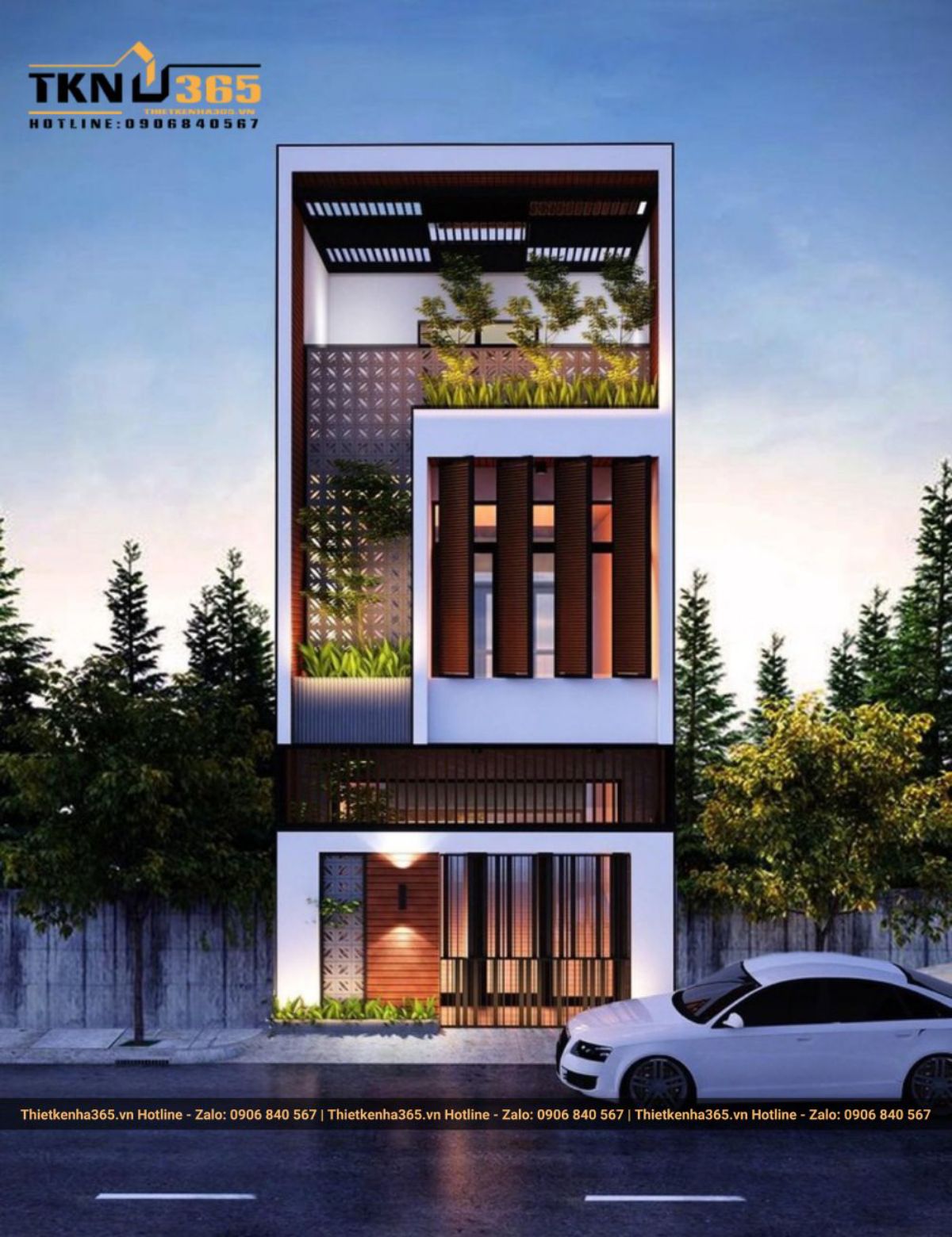 mẫu thiết kế nhà phố rộng 6m kiểu pháp