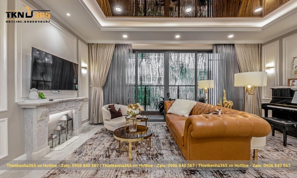 Bộ Sofa trong phòng khách phong cách tân cổ điển