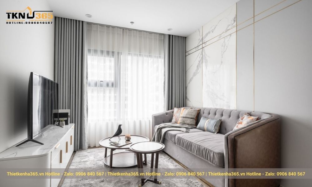 Thi công nội thất phòng khách chung cư nhỏ